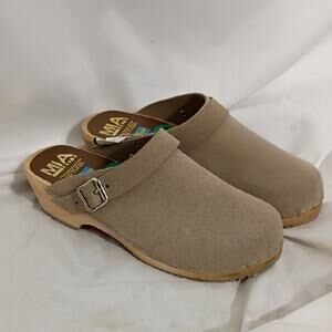 MIA Tan Suede Clogs